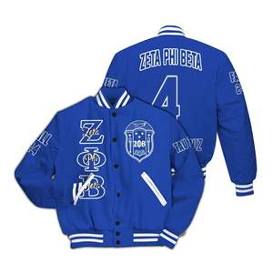 Chaqueta Varsity personalizada Zeta Phi Beta, chaqueta Varsity azul personalizada Zeta Phi Beta Sorority All Over Print Letterman Jackets - Product Image 3
