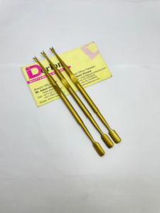 Plasma chapado en oro de acero inoxidable personalizado empujador de cutículas cortador de manicura pedicura arte de uñas de doble cara ecológico CE - Product Image 3