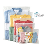 Sac d'emballage en plastique givré avec fermeture éclair PCR GRS pour vêtements, avec logo de marque de vêtements personnalisé