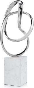 Acentos modernos Lazo Escultura abstracta en mármol o Homeroots Aluminio plateado y blanco y escultura pulida moderna Mármol - Product Image 3