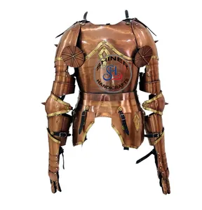 Medieval Knight Half Suit of Armor Copper & Brass Finish Wearable Full Body Costume 18 Gauge Steel Armor Muscle Jacket