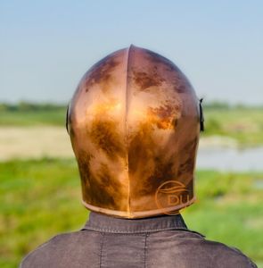 Casco Medieval Barbuta, Casco de Guerrero Hecho a Mano con Acabado de Cobre y Ranuras Estrechas para los Ojos, para Exhibición y Colección - Product Image 6