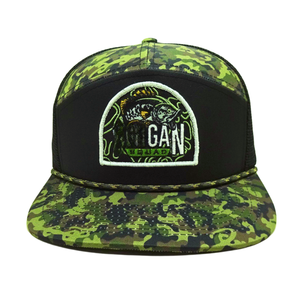 Sombreros de cuerda de camuflaje personalizados de alta calidad OEM/ODM, sombreros Snapback de 7 paneles con logotipo bordado 2D, panel frontal, fabricante de Vietnam L01 - Product Image 1