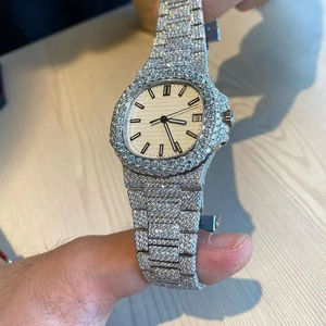 Reloj de Pulsera de Moissanita Blanca de Alta Calidad con Incrustaciones de Diamantes, Ideal para la Oficina, Ocasiones Especiales y Regalos, Disponible al Mejor Precio - Product Image 5