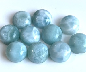 Rond Larimar naturel 4mm à 6mm Cabochon-cabochon rond larimar lâche - Product Image 1
