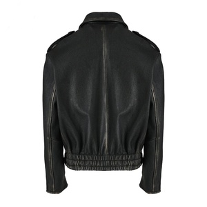 <b>jacket</b> for <b>men</b> High Quality Short Sleeve <b>Men's</b> Leather <b>Jacket</b> with Zip Chest Pocket <b>Canvas</b> Fabric-for <b>Men</b> - Product Image 3