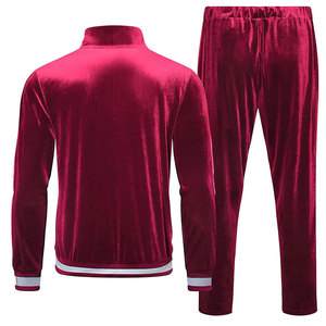 Premium High Quality 100% Cotton <b>Velvet</b> Streetwear Tracksuit Set Solid Full Zip <b>Jacket</b> Pants Breathable <b>for</b> Winter Casual Wear - Product Image 3