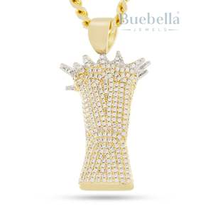 Luxe glacé 3D patron saint un pendentif collier nom personnalisé lien cubain Hip Hop chaîne pour hommes rappeur Style diamant Bling - Product Image 2