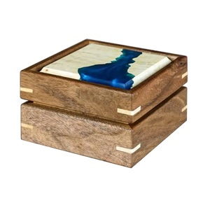 Ensemble de trois boîtes à bijoux en bois au design moderne Boîte d'emballage de cadeau pour mariage, Noël, fête d'anniversaire - Product Image 2