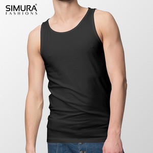 Nouveau design, services OEM personnalisés, durables, séchage rapide, confortables, 100% coton, col rond, décontractés, sans manches, débardeurs pour hommes - Product Image 3