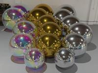 Boule miroir gonflable dorée pour événements promotionnels, décorations de photomaton, gonflables publicitaires