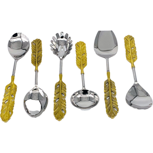 Vente en gros de couverts de luxe en acier inoxydable, ensemble de couverts en métal doré et argenté, cuillère avec fourchette et couteau pour hôtels et restaurants - Product Image 5