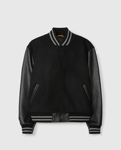 Veste universitaire de baseball d'hiver personnalisée pour hommes, manches en cuir véritable, corps en laine, chenille, logo brodé, veste Letterman - Product Image 3