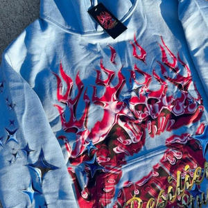 Ensemble survêtement et sweat à capuche pour homme, impression par transfert thermique, délavé à l'acide, personnalisable, hiver, 100% coton, haute qualité - Product Image 5