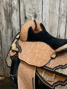 Vente chaude Western Barrel Racing Western Horse Saddle Trail Deep Seat Équipement de cheval de qualité supérieure Silver Design Quality - Product Image 5