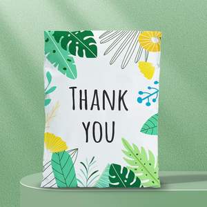 100 แพ็คขอบคุณ โพลีเมลเลอร์ แบ็กส์ 25x33 ซม. ซีลกาวในตัวกันน้ำทนต่อการฉีกขาดทนทาน 2.3M ใบไม้สีเขียวฮาวาย - Product Image 2