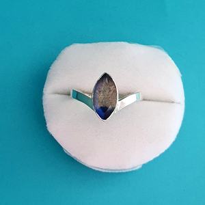 925 Sterling Silver Minimalist Marquise Shape Cut Labradite Gemstone Ring Trendy <b>Wedding</b> Engagement Fine Jewelry for Custom - Product Image 3