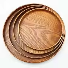 Assiette de service Assiette en bois de table écologique Vaisselle Plats et assiettes par l'artisanat du croissant - Product Image 2