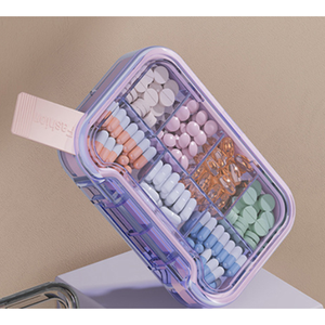 Portable <b>7</b>-Compartment Pill Storage Organizer With Clear Lid And Colorful <b>Tablet</b> Compartments For Daily Medication Management - Product Image 4