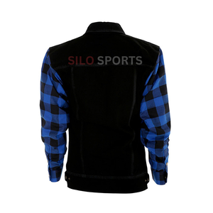 2025 OEM hommes noir Denim Biker Style veste avec manches en coton chauffé hiver mode pour moto équitation prix de gros - Product Image 2