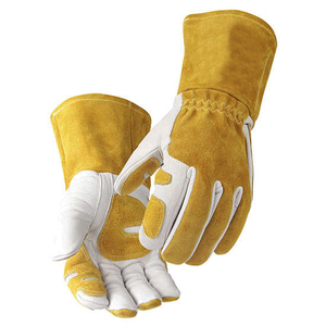 Guantes de soldadura de cuero dividido de piel de vaca XL personalizados antideslizantes y a prueba de agua con revestimiento de látex anticalor para profesionales - Product Image 1