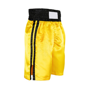 Shorts de boxe en satin 100 % polyester de haute qualité, légers, à séchage rapide, avec coutures renforcées et taille élastique, conçus pour un usage quotidien - Product Image 2