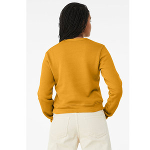 Bella + Canvas 7511 Style Mid Length Cropped <b>Women</b> Classic Crewneck Heather <b>Mustard</b> Sweatshirt <b>Jumper</b> Breathable Sweatshirt - Product Image 4