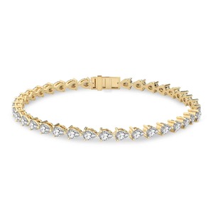Graceful Pear Lab Grown Diamond Tennis Bracelet 3 Ct Tw F-G Color VS Clarity 40 Diamonds 14K <b>Solid</b> <b>Gold</b> Elegant Line Motion - Product Image 2