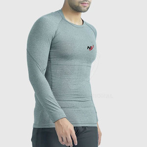 Venta caliente Camisetas de compresión para hombres con mangas largas Diseño ligero de secado rápido Patrón sólido Precio razonable - Product Image 5