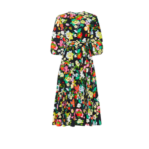 Accessoires de mode de haute qualité robe à fleurs noire et multicolore robe de soirée d'été pour femmes disponible en vrac quantité - Product Image 1