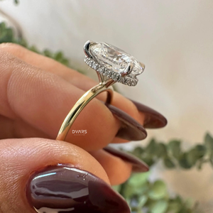 Anillo de compromiso de diamante cultivado en laboratorio para mujer elegante joyería fina para boda o diseñador nupcial anillo de corte ovalado regalo de boda - Product Image 2