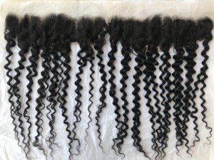 Extension de cheveux humains indiens vierges avec traitement à la vapeur, Deep Wave, frontal en dentelle transparente 13x4, provenant d'un fournisseur indien, noire, pour femmes - Product Image 5