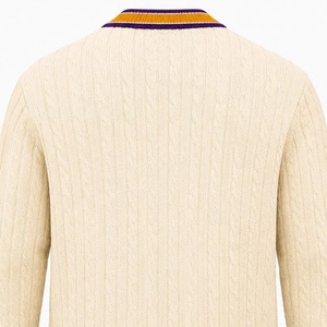 Cable Knitted Embroidered Omega Fraternity Purple Gold Stripes Customized <b>Long</b> Sleeve V-neck Fashionable <b>Warm</b> 100% <b>Cardigan</b> - Product Image 6