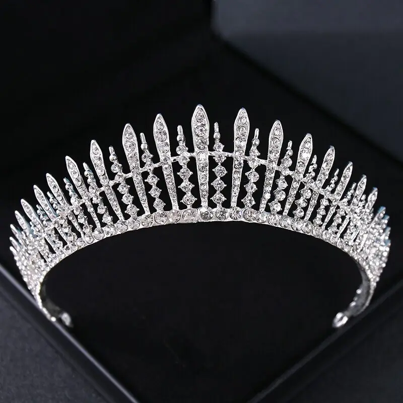 CZ rambut zirkon pernikahan wanita dan anak perempuan mahkota Tiara pengantin merah penuh warna Tiara pengantin hadiah khusus untuk Gadis spesial.