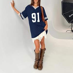 Custom Unisex Newyork <b>Jersey</b> Boxy T-shirt Oversized <b>Retro</b> Mesh Y2K Soccer Streetwear Sublimation Print V Neck <b>Basketball</b> Wear - Product Image 3