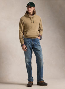 Sweat à capuche décontracté beige pour hommes en coton mélangé doux pull-over avec cordon de serrage et poches pour tous les jours au printemps Logo personnalisé - Product Image 4