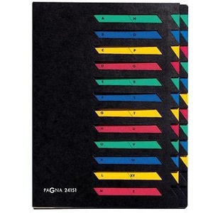 PAGNA Classic DIN <b>A4</b> Deskorganizer Black Pressboard File <b>Folder</b> with 24 Compartment Block in Multicolored 24 Compartments PAGNA - Product Image 1