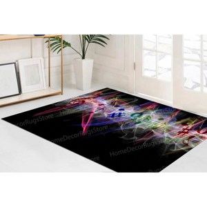 Alfombras con Notas Musicales, Alfombras Negras, Alfombras Populares, Alfombra Musical, Alfombra Impresa, Alfombra Delgada No Tejida - Product Image 4