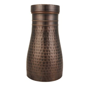 Bouteille d'eau en cuivre imprimée de luxe, motif floral vintage, anti-fuite, vaisselle ayurvédique pour un usage quotidien - Product Image 6