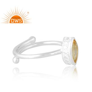 แหวนพลอยซิทรินธรรมชาติทำจากเงินสเตอริง925ขายดีเครื่องประดับออกแบบได้เองของขวัญสำหรับผู้หญิงสำหรับเธอ - Product Image 4