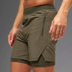 Shorts de sport légers et à séchage rapide pour hommes, en satin, pour la course à pied, la salle de sport, le tennis, 5 pouces/7 pouces, motif uni, shorts de sport actifs - Product Image 1