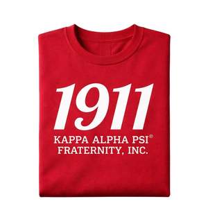 1911 Kappa Alpha Psi Fraternity Chenille T <b>Shirt</b> True To Size Premium Cotton Embroidered Greek Letter Crest Classic Apparel - Product Image 6