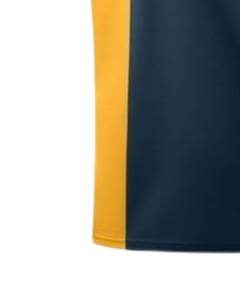 Camiseta Polo Personalizada de Manga Corta para Hombre, Mezcla de Algodón Premium, Diseño de Paneles Azul Marino, Amarillo y Blanco, Ropa de Golf Informal y Transpirable, OEM - Product Image 5