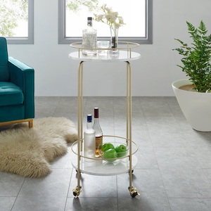 รถเข็น2ชั้นคุณภาพระดับพรีเมียมทันสมัยสำหรับบ้านโรงแรมสำนักงานใช้รถเข็นบริการที่ทันสมัยสำหรับห้องครัวห้องนั่งเล่นโรงแรมล็อบบี้ - Product Image 4