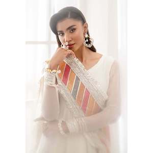 Embroidered Chiffon Three-Quarter Sleeve <b>Top</b> for Spring/Summer - Product Image 5