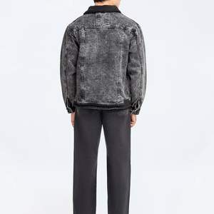 Veste en jean noir SUN FADE hommes automne nouveau Style rétro veste hommes coupe ajustée coton vêtements d'extérieur vestes 2026 - Product Image 2