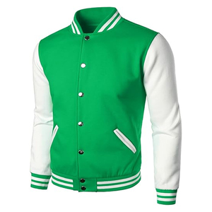 Veste bomber ajustée de haute qualité, style baseball, varsity, logo personnalisé, design en laine, coupe-vent, respirante, printemps - Product Image 2