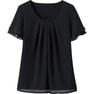 เสื้อเชิ้ตสไตล์ตะวันตกสีดำทรงเข้ารูปลำลอง แขนระบาย คอระบาย ผ้าชีฟองสีพื้น รุ่น WP324-8 (XL) สำหรับฤดูใบไม้ผลิและฤดูใบไม้ร่วง - Product Image 2