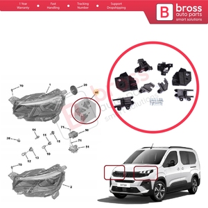 Support de fixation de phare bhl578, kit de réparation avec languettes, côté gauche et droit, pour Rifter Partner K9 2018-actuel 9824199280 9824198780 - Product Image 5