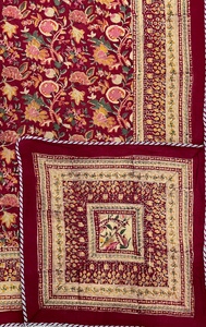 Lit simple en coton doux fabriqué à la main de Jaipur Dohar Artisan Made Traditional Hand Block Printed 100% Cotton Reversible Dohar - Product Image 2